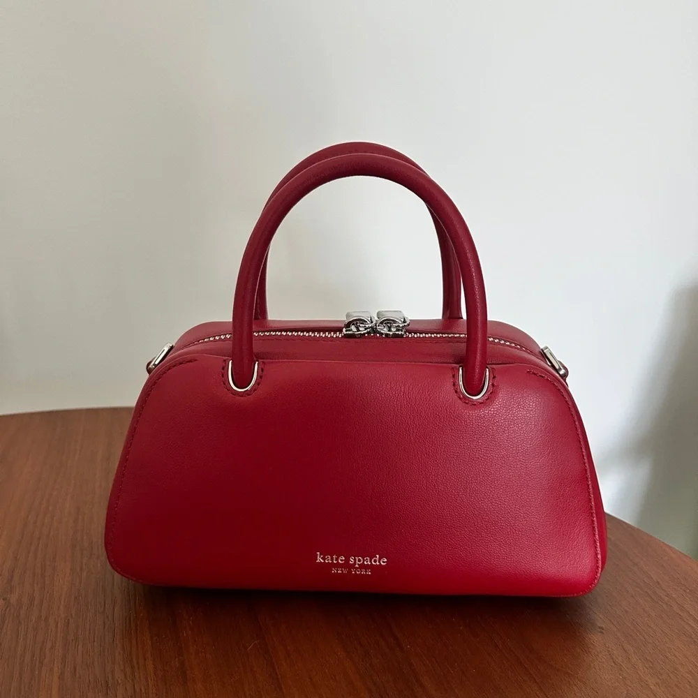 NEW kate spade red mini bag with top handle and crossbody strap